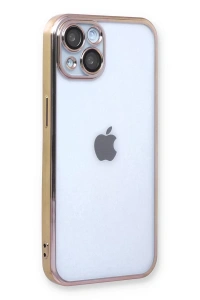 Apple iPhone 13 Kılıf Lensli Silikon - Gold