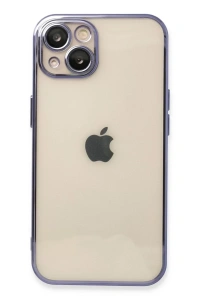 Apple iPhone 13 Kılıf Lensli Silikon - Mor