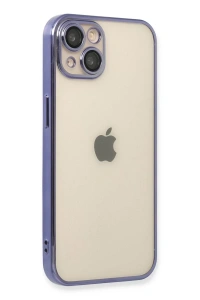 Apple iPhone 13 Kılıf Lensli Silikon - Mor