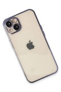 Apple iPhone 13 Kılıf Lensli Silikon - Mor