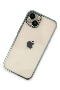 Apple iPhone 13 Kılıf Lensli Silikon - Yeşil