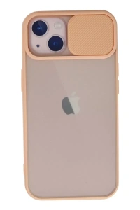 Apple iPhone 13 Kılıf Palm Buzlu Kamera Sürgülü Silikon - Pembe