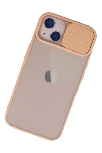 Apple iPhone 13 Kılıf Palm Buzlu Kamera Sürgülü Silikon - Pembe