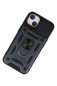 Apple iPhone 13 Kılıf Pars Lens Yüzüklü Silikon - Lacivert