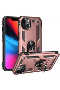 Apple iPhone 13 Kılıf Sofya Yüzüklü Silikon Kapak - Rose