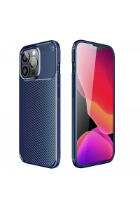 Apple iPhone 13 Pro Kılıf Auto Focus Karbon Kapak - Lacivert