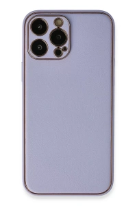 Apple iPhone 13 Pro Kılıf Coco Deri Silikon Kapak - Açık Lila