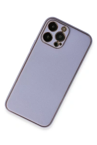 Apple iPhone 13 Pro Kılıf Coco Deri Silikon Kapak - Açık Lila