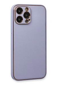 Apple iPhone 13 Pro Kılıf Coco Deri Silikon Kapak - Açık Lila