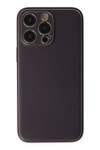 Apple iPhone 13 Pro Kılıf Coco Deri Silikon Kapak - Derin Mor