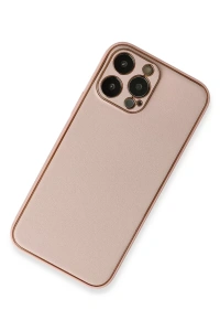Apple iPhone 13 Pro Kılıf Coco Deri Silikon Kapak - Pembe