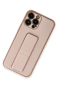 Apple iPhone 13 Pro Kılıf Coco Deri Standlı Kapak - Pembe
