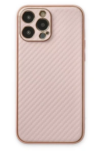 Apple iPhone 13 Pro Kılıf Coco Karbon Silikon - Pembe