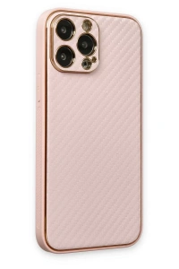 Apple iPhone 13 Pro Kılıf Coco Karbon Silikon - Pembe