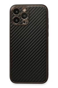 Apple iPhone 13 Pro Kılıf Coco Karbon Silikon - Siyah