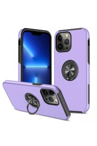 Apple iPhone 13 Pro Kılıf Elit Yüzüklü Kapak - Mor