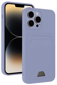 Apple iPhone 13 Pro Kılıf Kelvin Kartvizitli Silikon - Lila