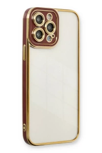 Apple iPhone 13 Pro Kılıf Liva Lens Silikon - Bordo