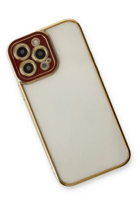 Apple iPhone 13 Pro Kılıf Liva Lens Silikon - Bordo