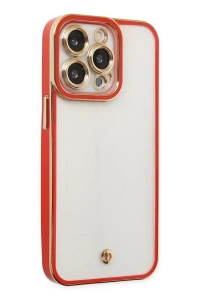 Apple iPhone 13 Pro Kılıf Liva Lens Silikon - Kırmızı