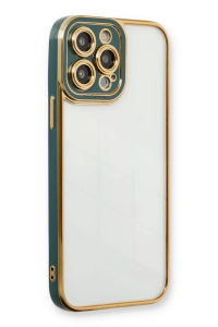 Apple iPhone 13 Pro Kılıf Liva Lens Silikon - Yeşil