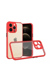 Apple iPhone 13 Pro Kılıf Miami Şeffaf Silikon - Kırmızı