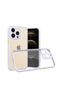 Apple iPhone 13 Pro Kılıf Miami Şeffaf Silikon - Lila