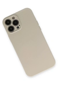 Apple iPhone 13 Pro Kılıf Nano içi Kadife Silikon - Bej