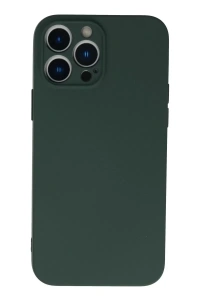 Apple iPhone 13 Pro Kılıf Nano içi Kadife Silikon - Koyu Yeşil