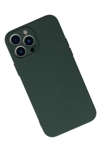 Apple iPhone 13 Pro Kılıf Nano içi Kadife Silikon - Koyu Yeşil