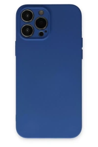 Apple iPhone 13 Pro Kılıf Nano içi Kadife Silikon - Lacivert