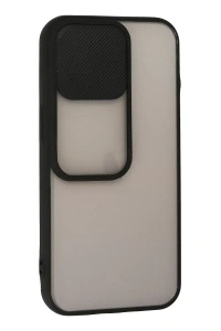 Apple iPhone 13 Pro Kılıf Palm Buzlu Kamera Sürgülü Silikon - Siyah