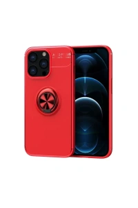 Apple iPhone 13 Pro Kılıf Range Yüzüklü Silikon - Kırmızı