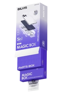 Apple iPhone 13 Pro Max Bilvis 5in1 5D Magic Hayalet Cam Ekran Koruyucu - Siyah