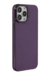 Apple iPhone 13 Pro Max Kılıf Anka PC Sert Metal Kapak - Mor