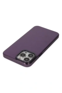 Apple iPhone 13 Pro Max Kılıf Anka PC Sert Metal Kapak - Mor