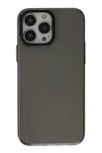Apple iPhone 13 Pro Max Kılıf Anka PC Sert Metal Kapak - Siyah