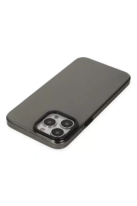 Apple iPhone 13 Pro Max Kılıf Anka PC Sert Metal Kapak - Siyah
