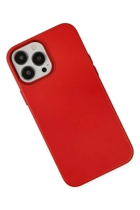 Apple iPhone 13 Pro Max Kılıf Asya Deri Silikon - Kırmızı