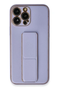 Apple iPhone 13 Pro Max Kılıf Coco Deri Standlı Kapak - Lila