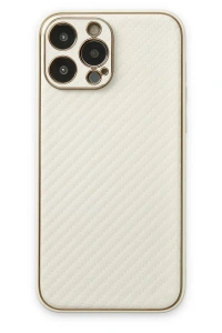 Apple iPhone 13 Pro Max Kılıf Coco Karbon Silikon - Beyaz