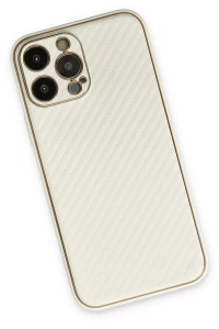Apple iPhone 13 Pro Max Kılıf Coco Karbon Silikon - Beyaz