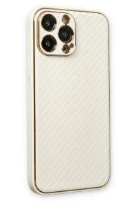 Apple iPhone 13 Pro Max Kılıf Coco Karbon Silikon - Beyaz
