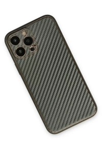 Apple iPhone 13 Pro Max Kılıf Coco Karbon Silikon - Füme