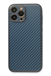 Apple iPhone 13 Pro Max Kılıf Coco Karbon Silikon - Mavi