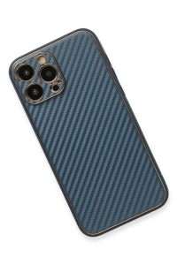Apple iPhone 13 Pro Max Kılıf Coco Karbon Silikon - Mavi