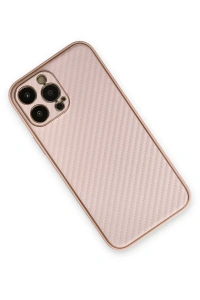 Apple iPhone 13 Pro Max Kılıf Coco Karbon Silikon - Pembe