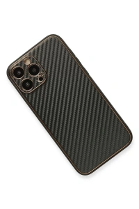 Apple iPhone 13 Pro Max Kılıf Coco Karbon Silikon - Siyah