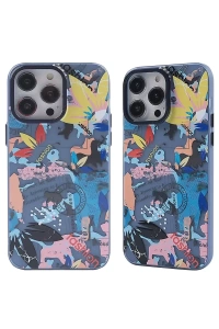 Apple iPhone 13 Pro Max Kılıf Desenli Kapak - Pembe - 1