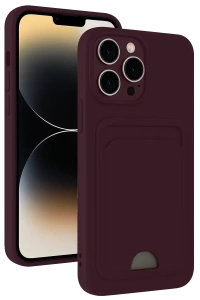 Apple iPhone 13 Pro Max Kılıf Kelvin Kartvizitli Silikon - Derin Mor